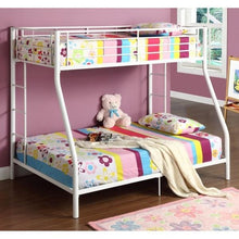 Load image into Gallery viewer, White Twin over Full Metal Bunk Bed
