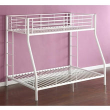 Load image into Gallery viewer, White Twin over Full Metal Bunk Bed