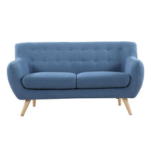 Load image into Gallery viewer, Modern Blue Linen Fabric Upholstered Mid-Century Style Sofa Loveseat