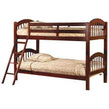 Load image into Gallery viewer, Twin over Twin Bunk Bed with Arch Headboard Footboard in Cherry