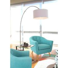 Load image into Gallery viewer, Turquoise Modern Mid-Century Style Arm Chair with Solid Wood Legs