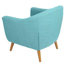 Load image into Gallery viewer, Turquoise Modern Mid-Century Style Arm Chair with Solid Wood Legs