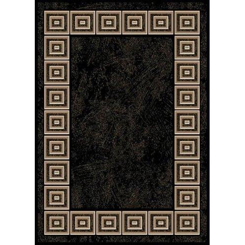 8' x 10' Optimum Black Area Rugs with White Squares Design