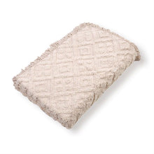 Load image into Gallery viewer, Twin size 100% Cotton Bedspread in Beige with Diamond Pattern