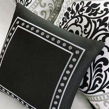 Load image into Gallery viewer, Twin - Twin XL 4-Piece Black White Damask Print Comforter Set