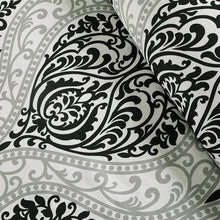 Load image into Gallery viewer, Twin - Twin XL 4-Piece Black White Damask Print Comforter Set