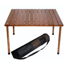 Load image into Gallery viewer, Outdoor Portable Folding Table with Carry Bag with Solid Wood Top