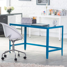 Load image into Gallery viewer, Simple Modern Metal Office Desk in Teal Blue Finish