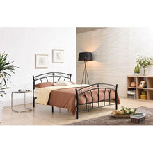 Load image into Gallery viewer, Twin size Stylish Black Metal Platform Bed Frame with Headboard and Footboard