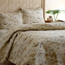 Load image into Gallery viewer, King size 100% Cotton Caribbean Map Reversible Quilt Set