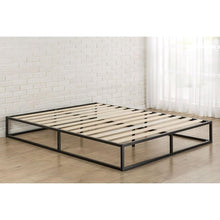 Load image into Gallery viewer, Twin size 10-inch Low Profile Modern Metal Platform Bed Frame with Wooden Slats