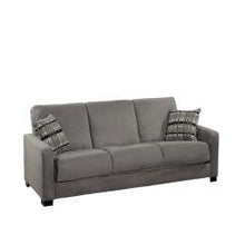 Load image into Gallery viewer, Sage Green Microfiber Convertible Couch Futon Sleeper Sofa