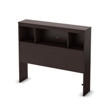 Load image into Gallery viewer, Twin size Contemporary Bookcase Headboard in Chocolate Finish