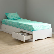 Load image into Gallery viewer, Twin size White Wood Platform Bed Daybed with Storage Drawers