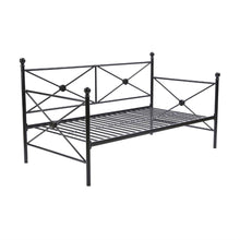 Load image into Gallery viewer, Twin size Black Metal Day Bed Frame and Roll out Trundle Set