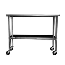 Load image into Gallery viewer, 2ft x 4ft Stainless Steel Top Kitchen Prep Table with Locking Casters Wheels