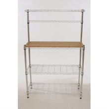 Load image into Gallery viewer, Metal Bakers Rack with Hanging Bar and Bamboo Cutting Board