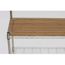 Load image into Gallery viewer, Metal Bakers Rack with Hanging Bar and Bamboo Cutting Board