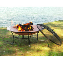 Load image into Gallery viewer, 30-inch Copper Fire Pit with Steel Stand and Sprak Screen