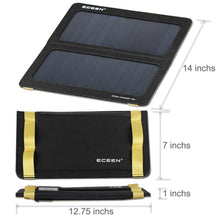 Load image into Gallery viewer, 13-Watt Solar Panel Portable Folding Battery Charger for iPhone Smartphones Tablets USB