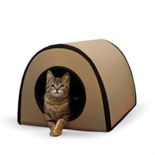 Load image into Gallery viewer, Modern Heated Outdoor Cat House Shelter in Tan