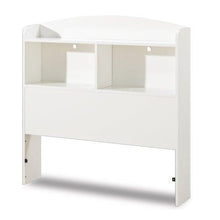Load image into Gallery viewer, Twin size Modern Arched Top Bookcase Headboard in White