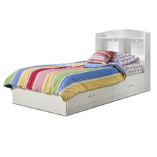 Load image into Gallery viewer, Twin size Modern Arched Top Bookcase Headboard in White