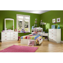 Load image into Gallery viewer, Twin size Modern Arched Top Bookcase Headboard in White