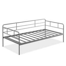 Load image into Gallery viewer, Twin size Modern Grey Metal Daybed Frame with Sturdy Steel Support Slats