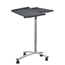 Load image into Gallery viewer, Adjustable Laptop Computer Cart Desk Stand in Graphite Wood Grain