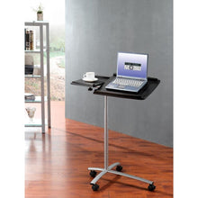Load image into Gallery viewer, Adjustable Laptop Computer Cart Desk Stand in Graphite Wood Grain