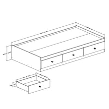 Load image into Gallery viewer, Twin Contemporary Backless Daybed with Storage Drawers in Brown Wood Finish