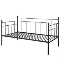 Load image into Gallery viewer, Twin size Black Metal Daybed with Chrome Detailing