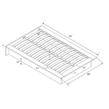 Load image into Gallery viewer, Twin size Modern Black Faux Leather Upholstered Platform Bed Frame with Wood Slats