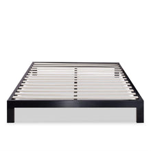 Load image into Gallery viewer, Twin size Asian Style Black Metal Platform Frame with Wooden Slats