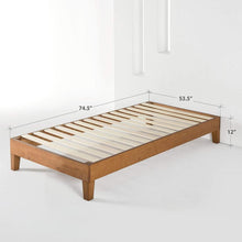 Load image into Gallery viewer, Twin size Modern Solid Wood Platform Bed Frame in Natural
