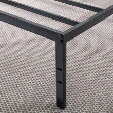 Load image into Gallery viewer, Twin size Black Metal Platform Bed Frame with Headboard Attachment Slots