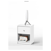 Load image into Gallery viewer, Contemporary 1-Drawer Nightstand with Storage Shelf in White