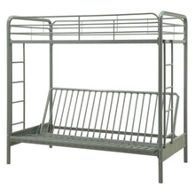 Load image into Gallery viewer, Twin over Full Futon Bunk Bed in Silver Metal Finish