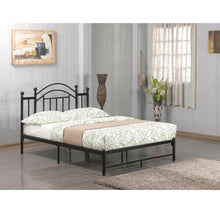 Load image into Gallery viewer, Twin size Black Metal Platform Bed Frame with Arched Headboard