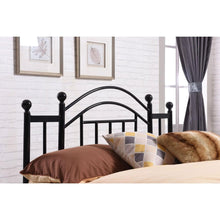 Load image into Gallery viewer, Twin size Black Metal Platform Bed Frame with Arched Headboard
