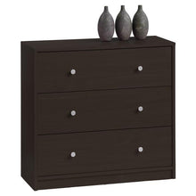 Load image into Gallery viewer, Modern 3-Drawer Chest Bedroom Bureau in Dark Brown Wood Finish