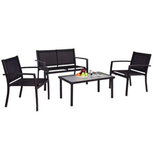 Load image into Gallery viewer, Modern 4-Piece Outdoor Patio Furniture Set with Sling Chairs and Coffee Table