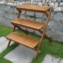 Load image into Gallery viewer, 3-Tier Planter Stand in Eucalyptus Wood for Outdoor or Indoor Use