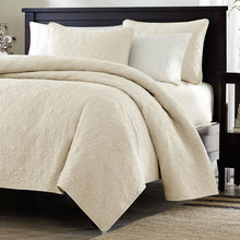 Load image into Gallery viewer, Twin - Twin XL size Quilted Coverlet Set with One Pillow Sham in Ivory
