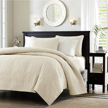 Load image into Gallery viewer, Twin - Twin XL size Quilted Coverlet Set with One Pillow Sham in Ivory