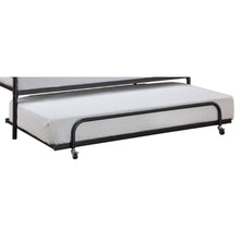 Load image into Gallery viewer, Twin size Roll Out Trundle Bed Frame in Black Metal