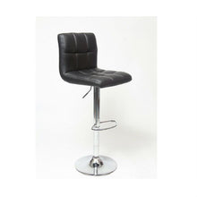 Load image into Gallery viewer, Set of 2 - Adjustable Height Bar Stool with Black Faux Leather Cushion Seat