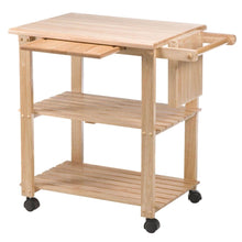 Load image into Gallery viewer, Solid Wood Kitchen Utility Microwave Cart with Pull-Out Cutting Board