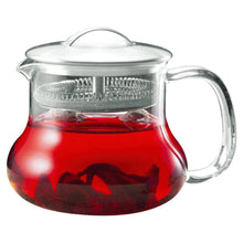 Load image into Gallery viewer, 22-ounce Glass Kettle Tea Pot Strainer with Stainless Steel Lid